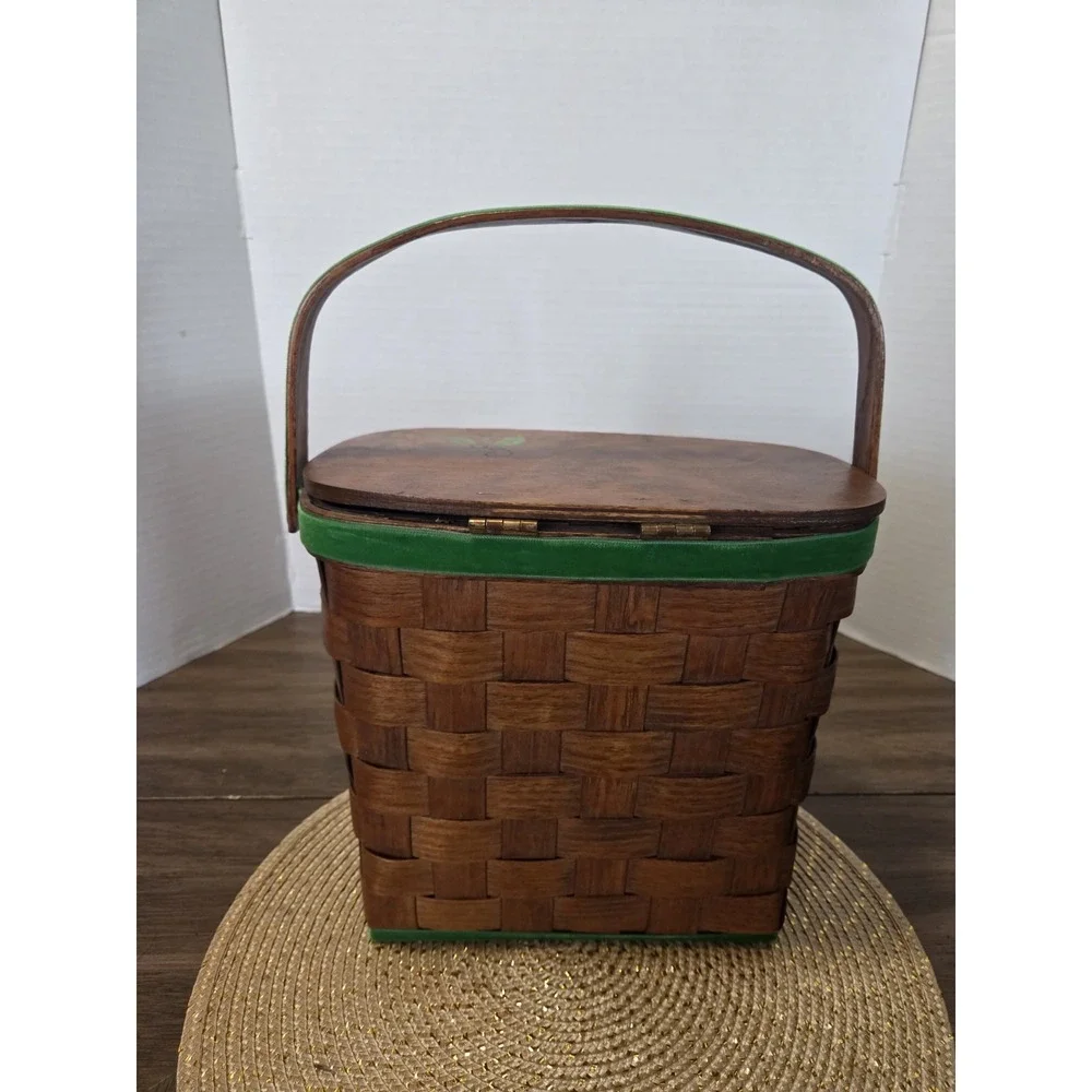 wooden Basketville picnic basket or box purse Vintage